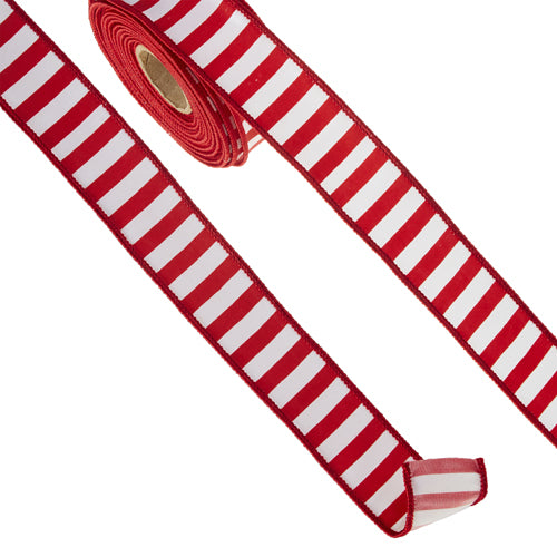 Red + White Striped Ribbon