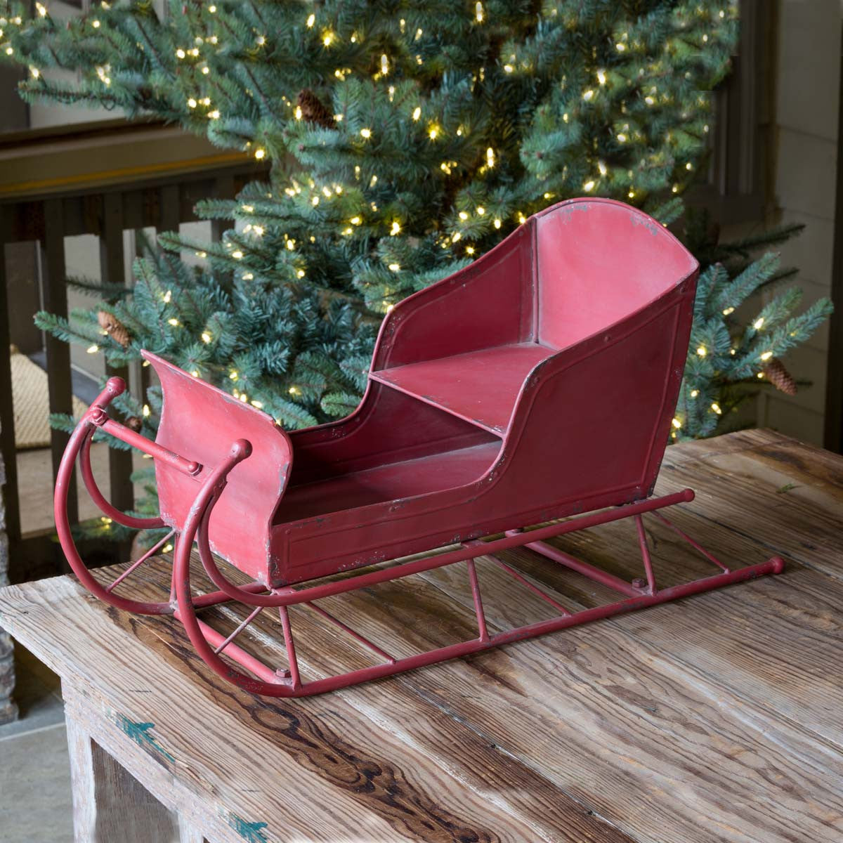 red sleigh