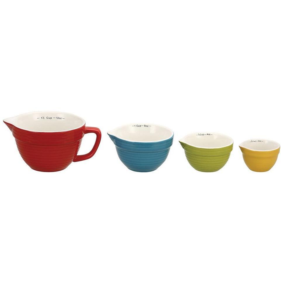 Creative Co-Op Stoneware Measuring Cups - White