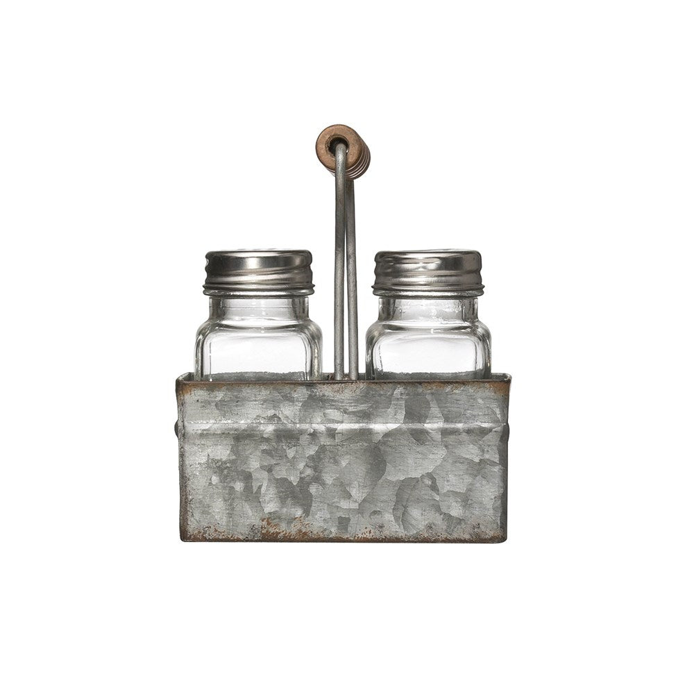 Speckle Salt and Pepper Shakers with Caddy