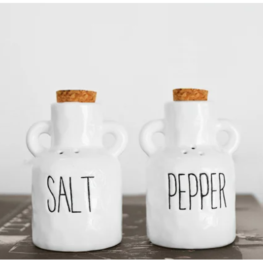 Speckle Salt and Pepper Shakers with Caddy